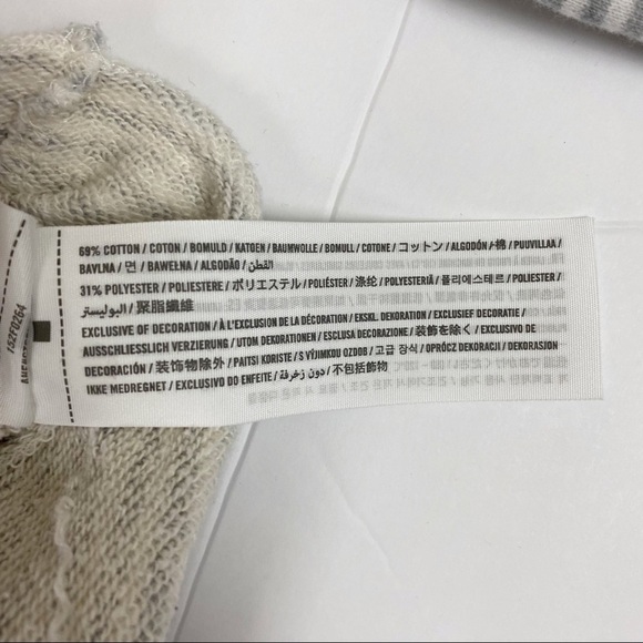 ABERCROMBIE & FITCH Gray Striped Lace-Up Back Sweatshirt Sweater Top Med - Picture 11 of 13